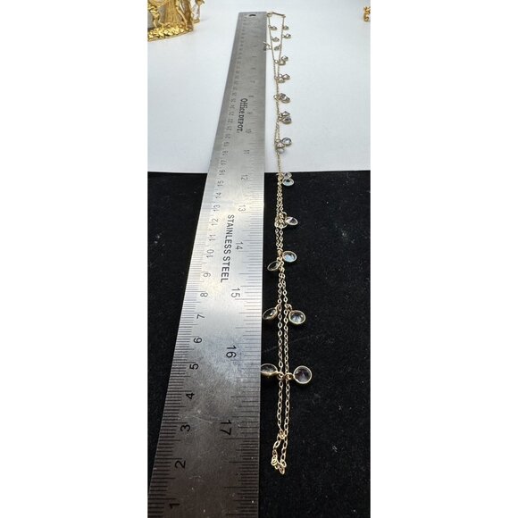 London Manori AB Cristal Chain Necklace Gold Tone Sterling Silver 925 Pretty - Picture 7 of 10